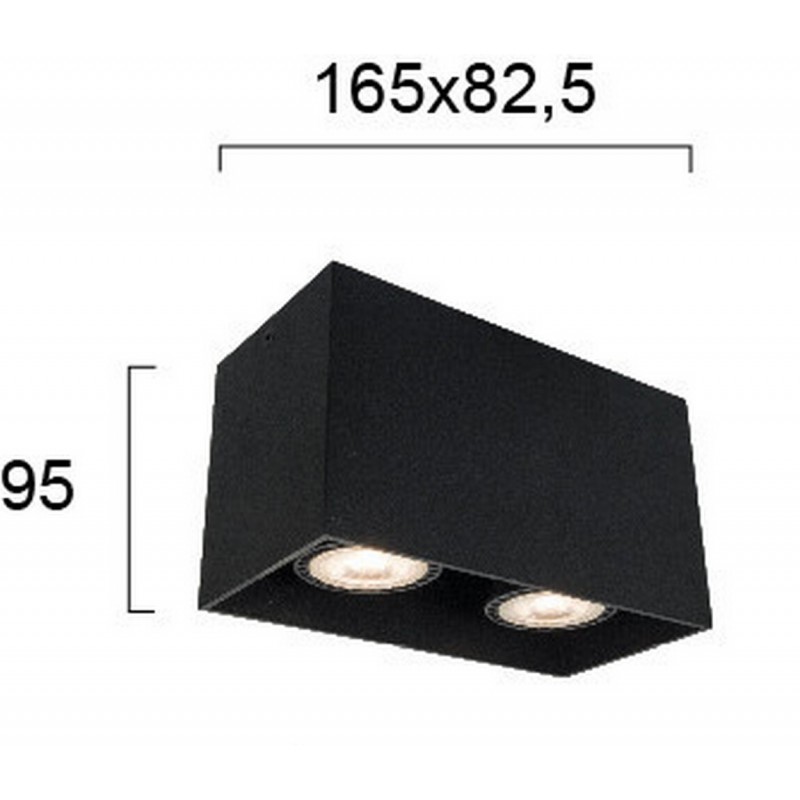 Viokef Δίφωτο Σποτ Αλουμινίου Μαύρο 16,5x8,25 Dice 4279801