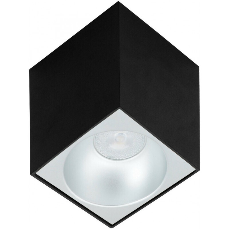 Viokef Σποτ Οροφής Αλουμινίου Μαύρο/Ασημί 9,7x9,7 Jhonny 4240701