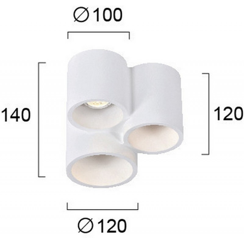Viokef Τρίφωτο Σποτ Γύψινο Λευκό Phenix 4277400