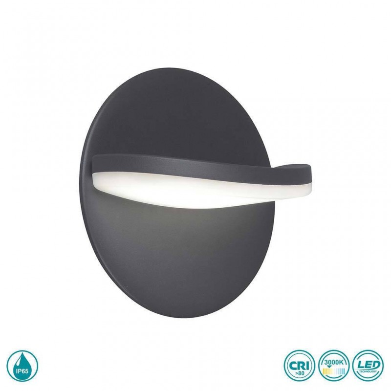 Viokef Απλίκα Τοίχου Led Εξωτερικού Χώρου Ανθρακί Letty 4309400