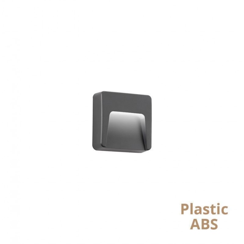 Viokef Απλίκα Τοίχου Led Εξωτερικού Χώρου Ανθρακί 8x8 Εκ. Cop 4308800