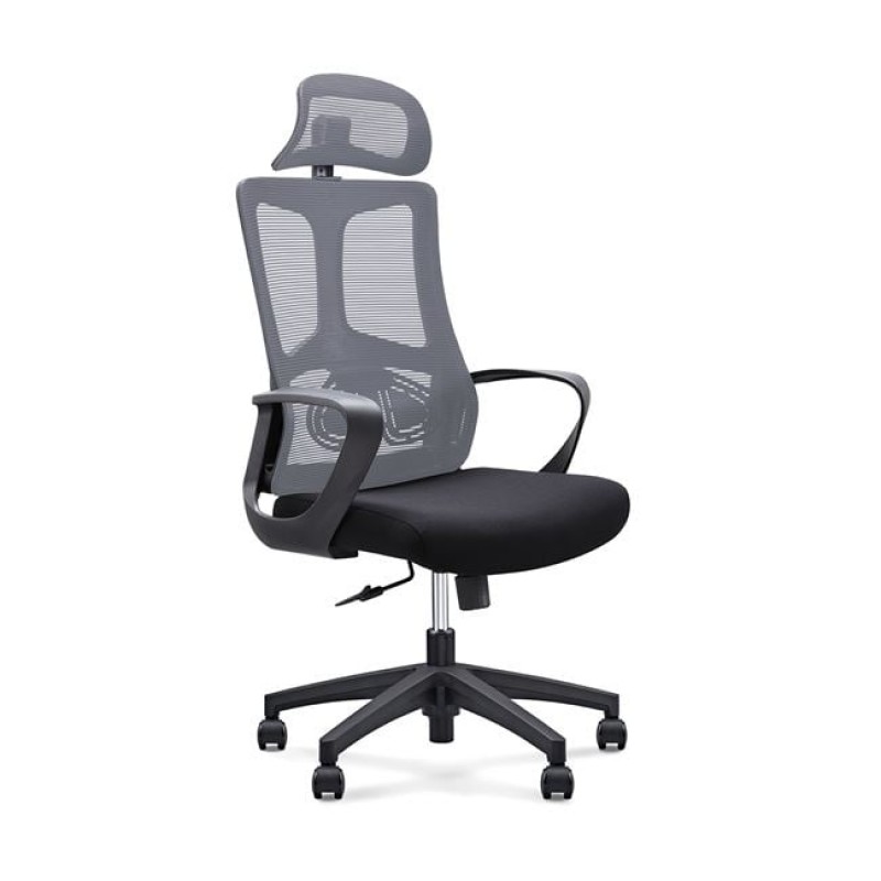 BF8600 Πολυθρόνα Γραφείου Διευθυντή, Mesh Γκρι, Ύφασμα Μαύρο Κωδικός: [Ε-00026001] ΕΟ619,2