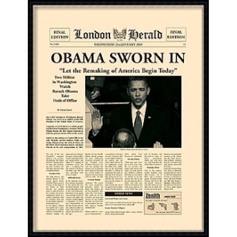 ΚΑΔΡΟ ΕΦΗΜΕΡΙΔΑ OBAMA ‘32.6×42.6’ 1331004