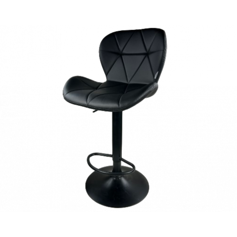 ZOZE-BAR σκαμπό ρυθμιζόμενo μεταλλικό ΜΑΥΡΟ κάθισμα δερματίνη ΜΑΥΡΗ / 46x48xΗ90-112