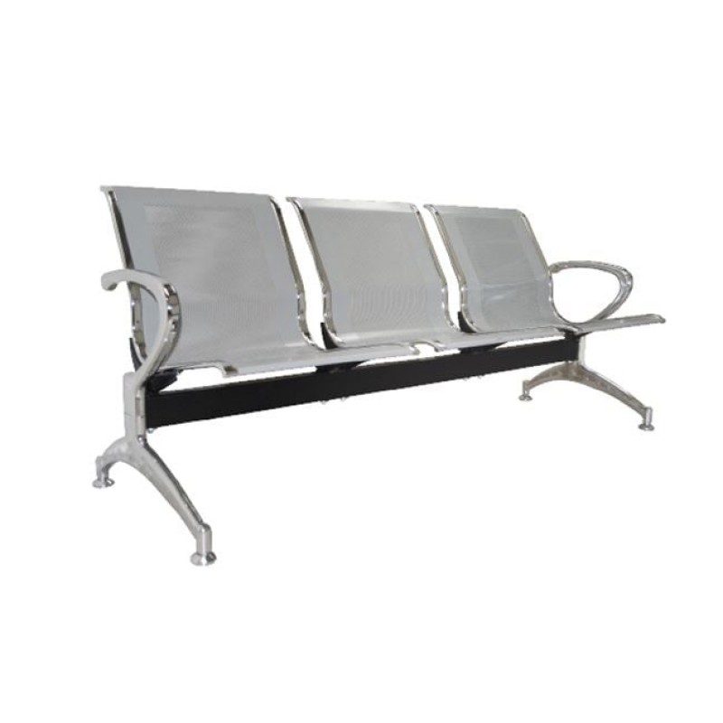 Κάθισμα Αναμονής - Υποδοχής 3 Θέσεων, Μέταλλο Χρώμιο Mesh Γκρι Κωδικός: [Ε-00015104] Ε503,01