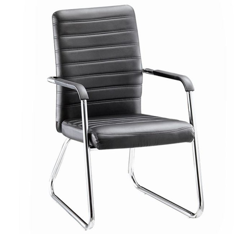 COLLET Πολυθρόνα Γραφείου Επισκέπτη Μέταλλο Χρώμιο, Pu Μαύρο Κωδικός: [Ε-00018579] ΕΟ555