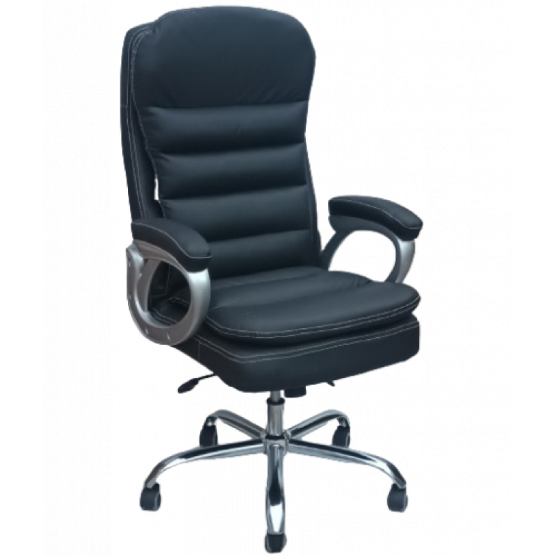 Τ-004 πολυθρόνα διευθυντού δερματίνη ΜΑΥΡΗ, 67x66x114/120