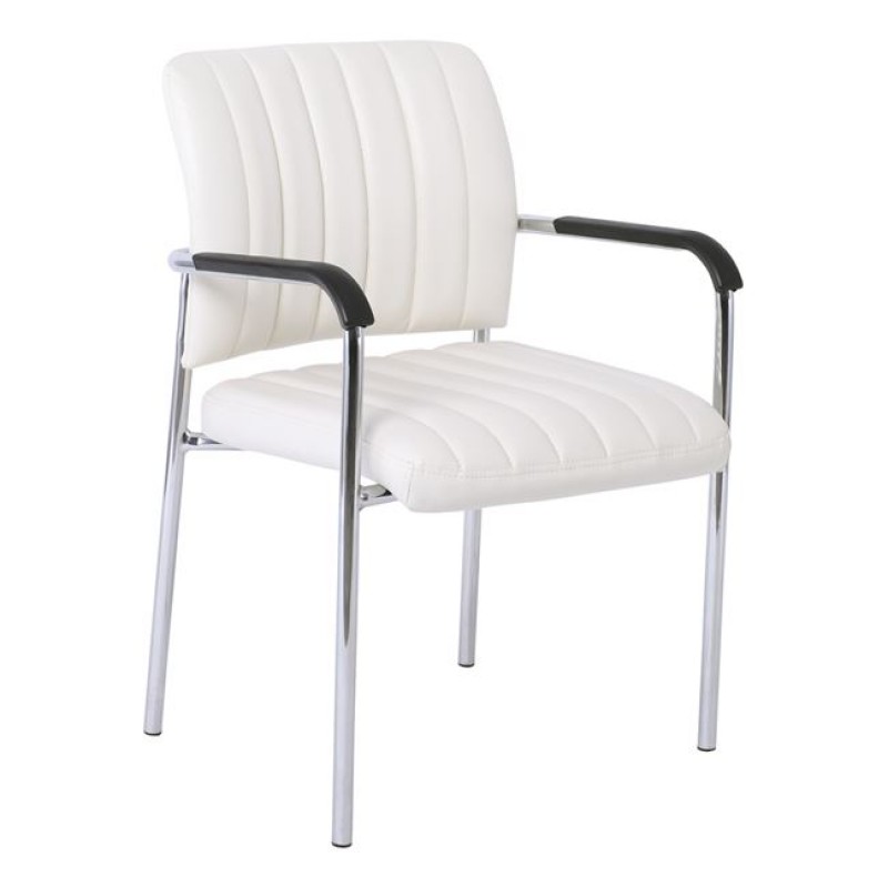 DENIM Πολυθρόνα Γραφείου Επισκέπτη Χρώμιο, Pu Άσπρο Κωδικός: [Ε-00018982] ΕΟ556,2W