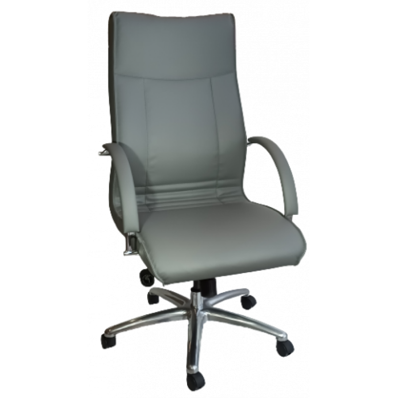 D400-AMC πολυθρόνα διευθυντού δερματίνη ΓΚΡΙ, 63x60xH113x123