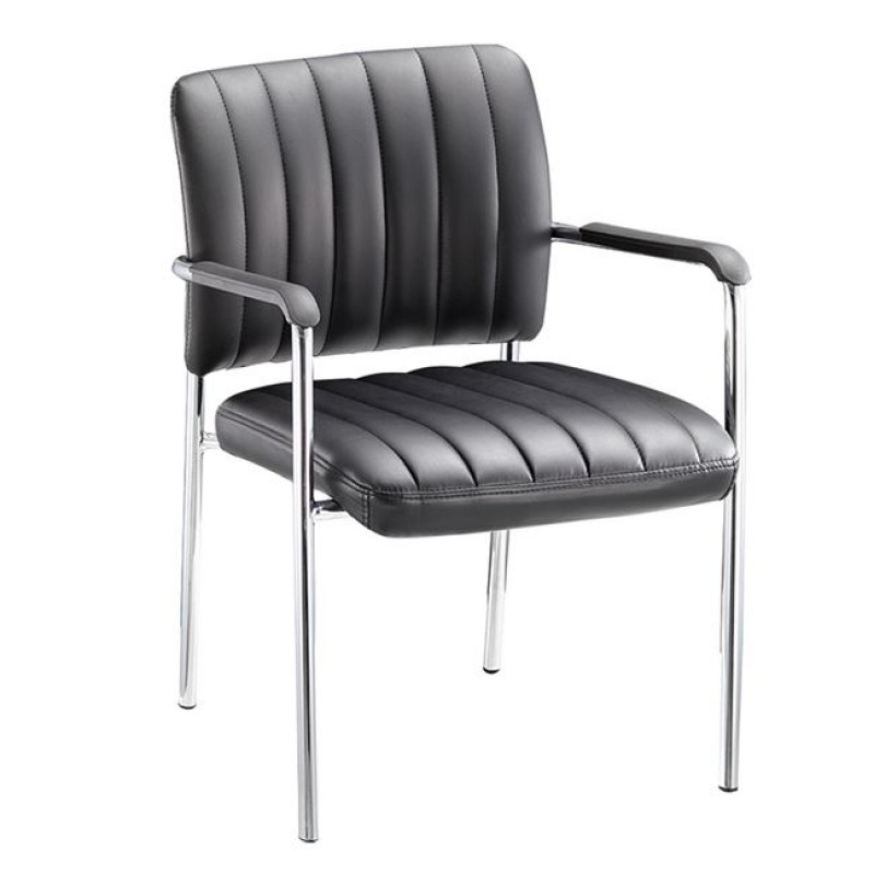 DENIM Πολυθρόνα Γραφείου Επισκέπτη Χρώμιο, Pu Μαύρο Κωδικός: [Ε-00018723] ΕΟ556,W