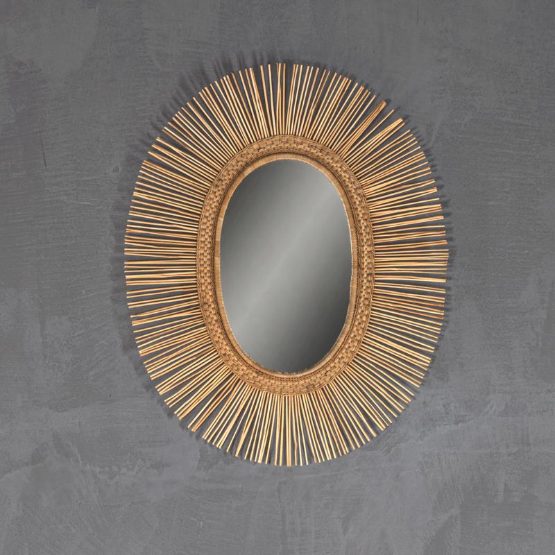MALAWI SUN ROUND / OVAL MIRROR NATURAL LARGE  CODE  1596
