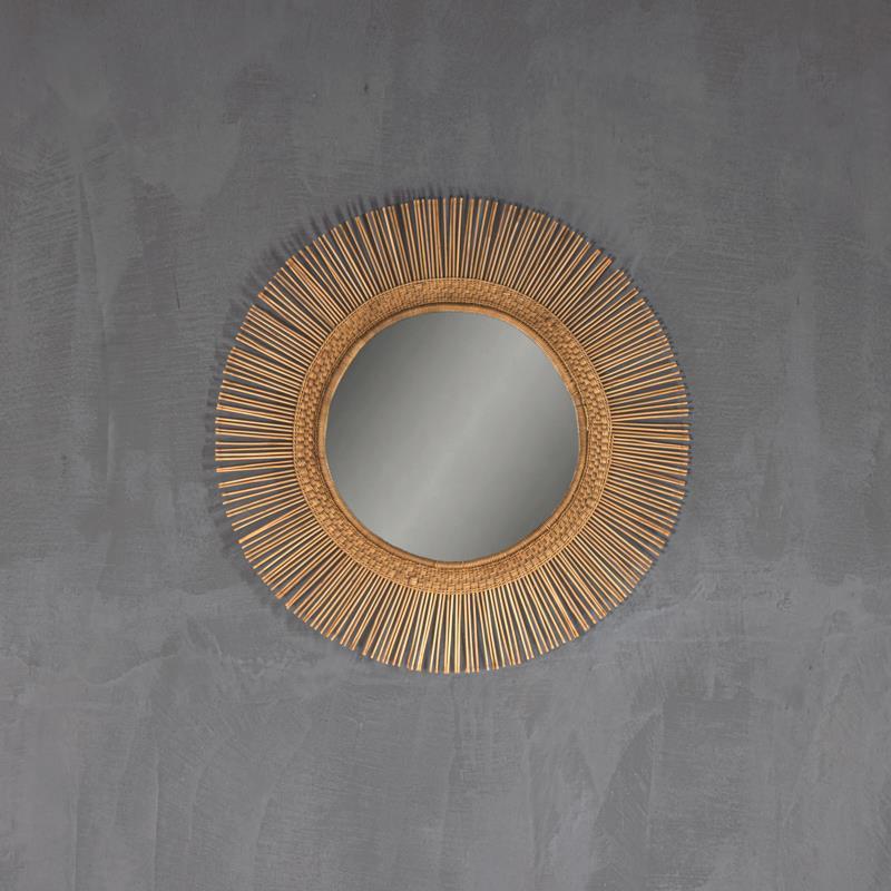 MALAWI SUN ROUND / OVAL MIRROR NATURAL LARGE  CODE  1596