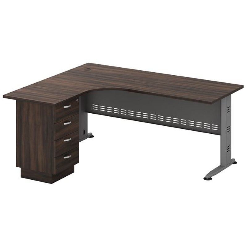 SUPERIOR Γραφείο Αριστερή Γωνία - Απόχρωση Γκρι - Σκούρο Καρυδί Κωδικός: [Ε-00024279] ΕΟ703,L1