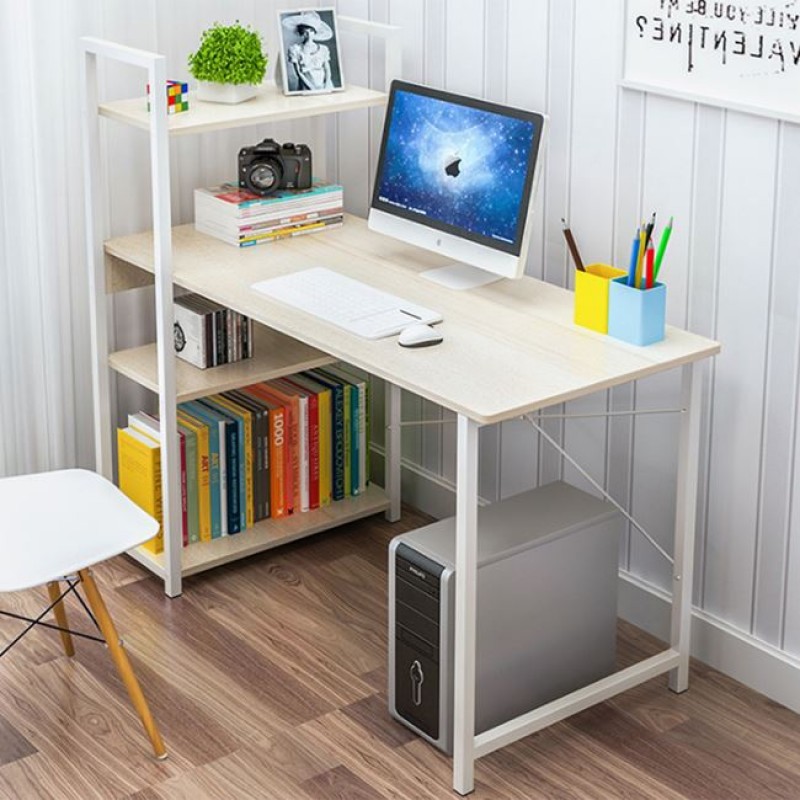 ΓΡΑΦΕΙΟ Η/Υ 4 Ράφια Μέταλλο Βαφή Άσπρο - Melamine Απόχρωση Maple Κωδικός: [Ε-00023520] ΕΟ401,3