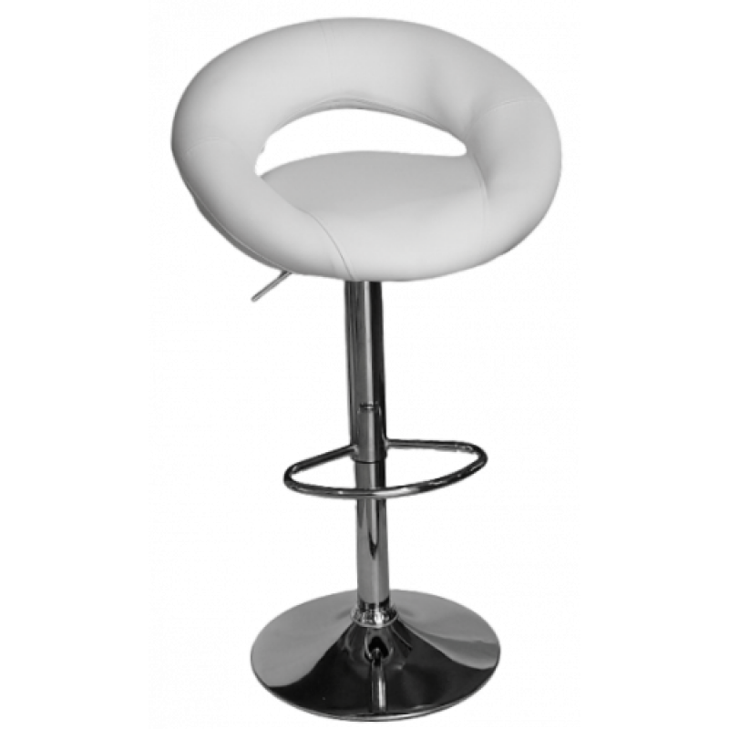 TWIST σκαμπό ρυθμιζόμενo δερματίνη ΛΕΥΚΗ / 52x48xH77-96