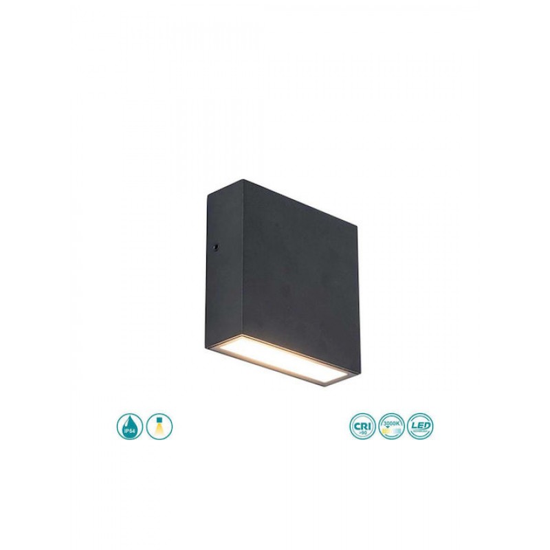 Lutec Gemini Επιτοίχια Εξωτερική Πλαφονιέρα LED IP54 9.2W με Θερμό Λευκό Φως 11x3.8x11εκ. Κωδικός: 5104002012