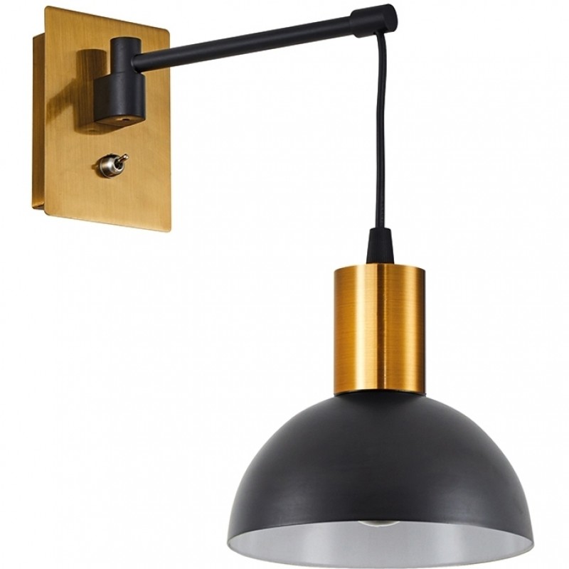 Homelighting Φωτιστικό Se21-Gm-9-Ms3 Adept Wall Lamp Gold Matt And Black Metal Wall Lamp Black Metal Shade+ 77-8361