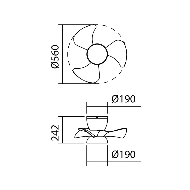 Ανεμιστήρας οροφής λευκός VIENA 8858    Φ 56εκ. και μπορεί να καλύψει χώρους από 8 m² έως 15 m².