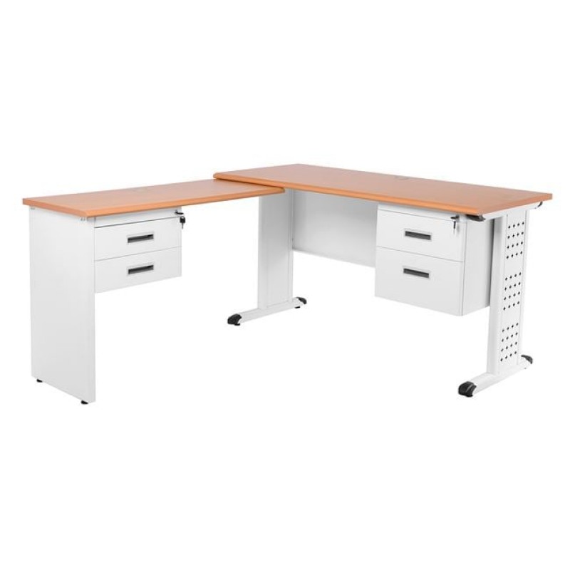 ΓΡΑΦΕΙΟ Γωνία, Μέταλλο Βαφή Άσπρο, Επιφάνεια Απόχρωση Maple Κωδικός: [Ε-00025164] ΕΟ442,1