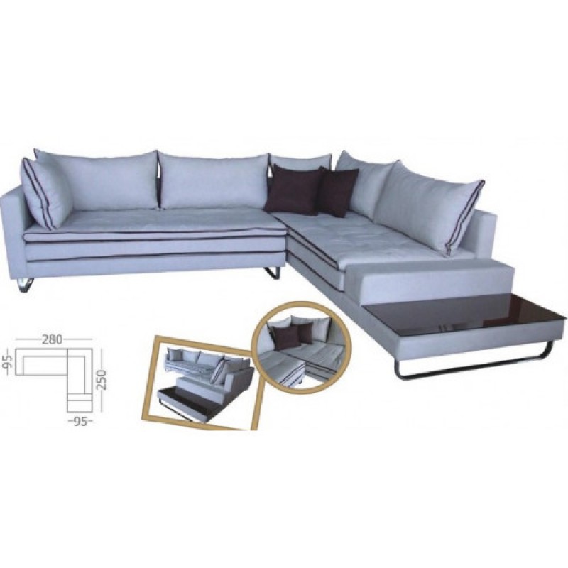 SANDRA καναπές οικιακού χώρο, 280x250x95cm