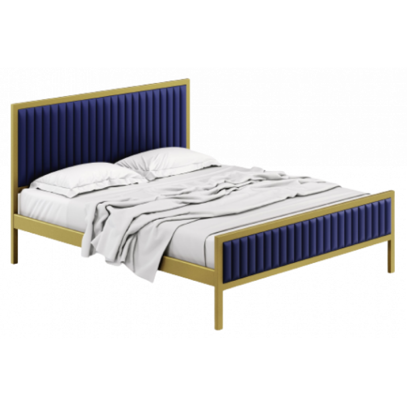 QUEEN κρεβάτι μεταλλικό-ντυμένο 160x200