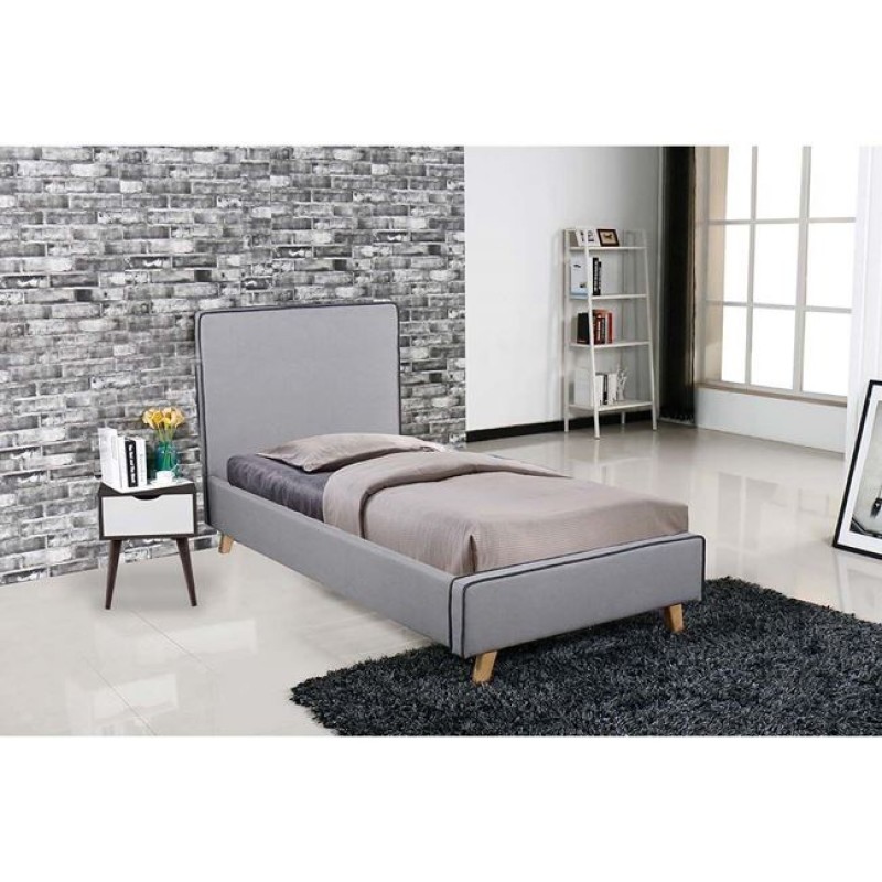 MORISSON Κρεβάτι Μονό, για Στρώμα 90x190cm, Ύφασμα Ανοιχτό Γκρι Κωδικός: [Ε-00018962] Ε8081,1