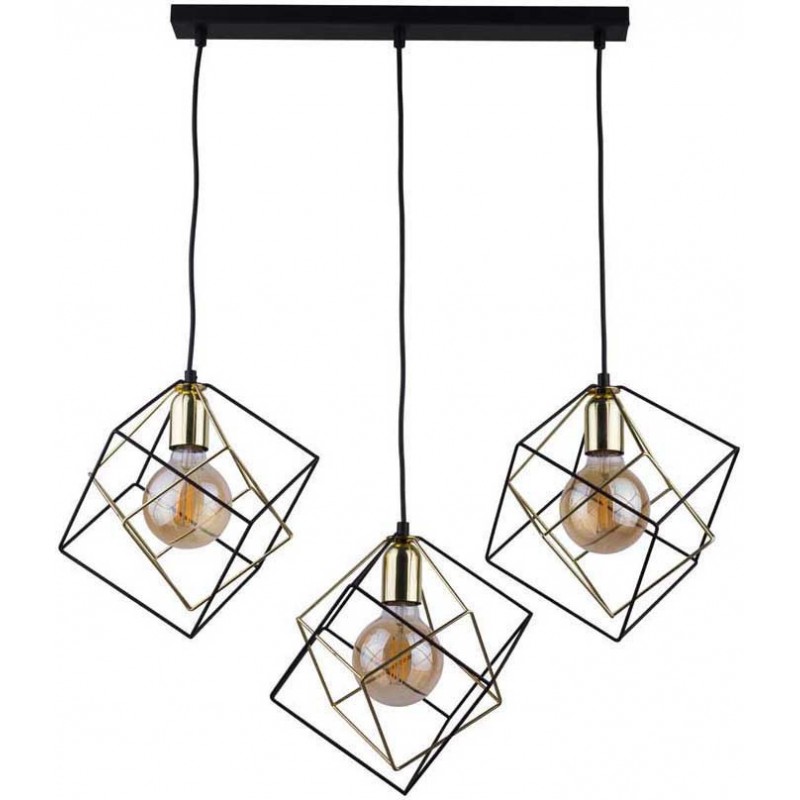 TK Lighting Alambre Κρεμαστό Φωτιστικό Μαύρο Ράγα με Ντουί E27 84x135εκ. 2699