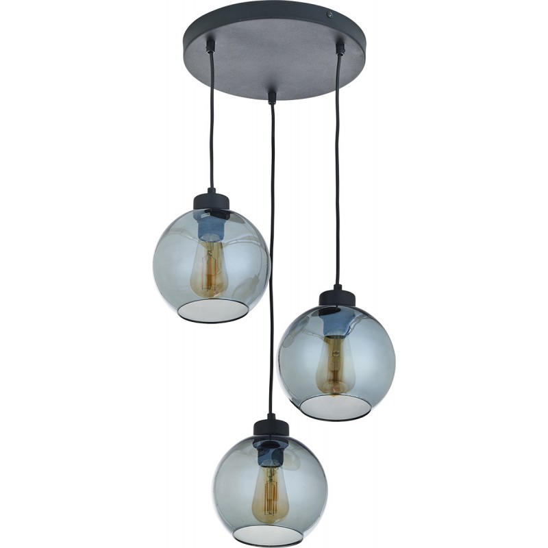 TK Lighting Cubus Κρεμαστό Φωτιστικό Διάφανο με Σχοινί για Ντουί E27