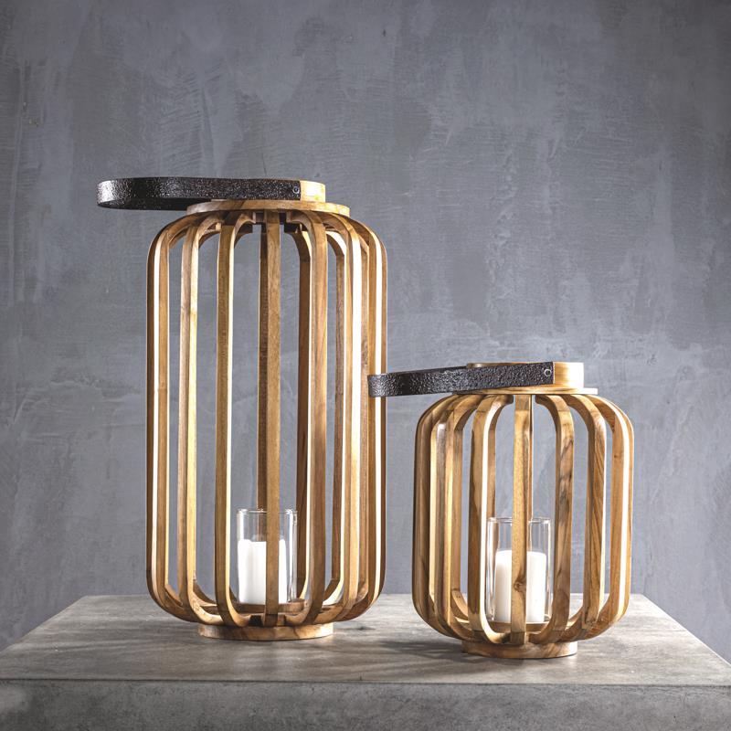 PUMPKIN TEAK LANTERN SET OF 2 4535 × 4535 × 6945 code 232845