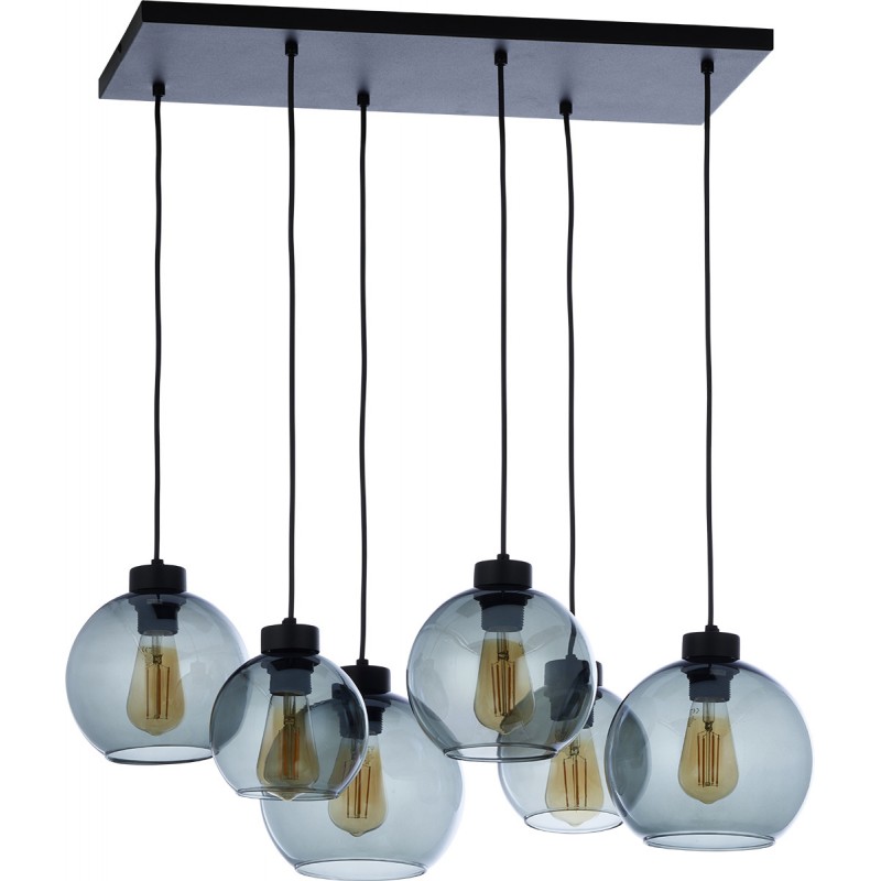 TK Lighting Cubus Κρεμαστό Φωτιστικό Διάφανο Ράγα για 6 Λαμπτήρες E27 68x160εκ. 2833