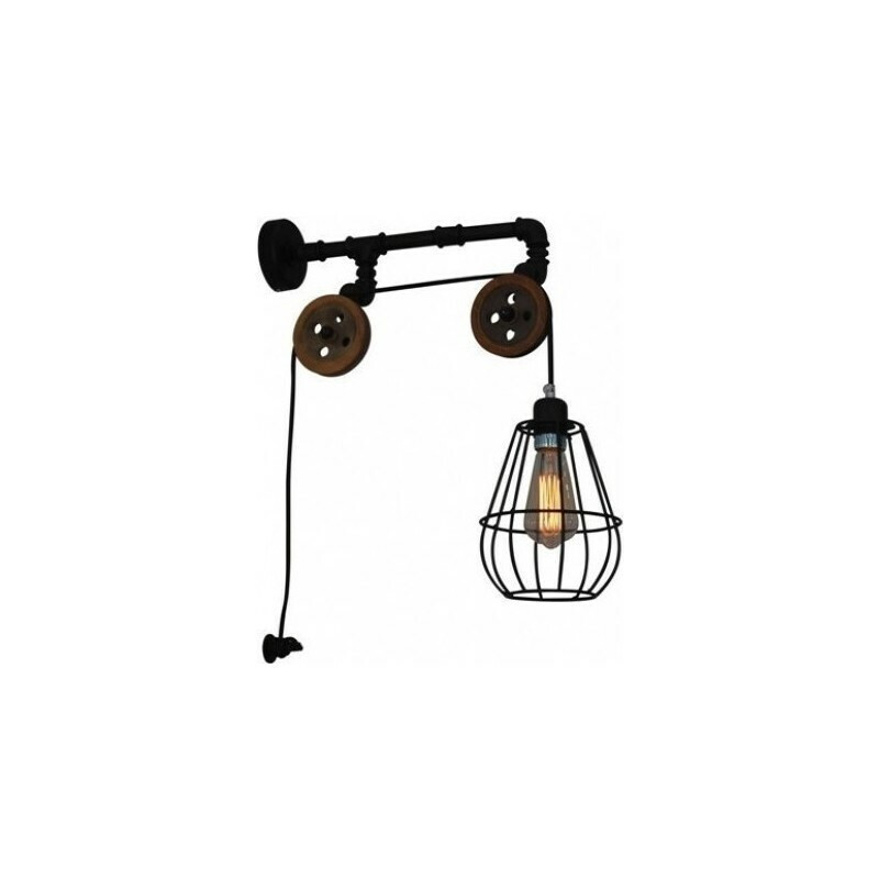 HOMELIGHTING ΑΠΛΙΚΑ ΤΟΙΧΟΥ ΜΕΤΑΛΛΙΚΗ ΜΑΥΡΗ ULBAR 77-3186