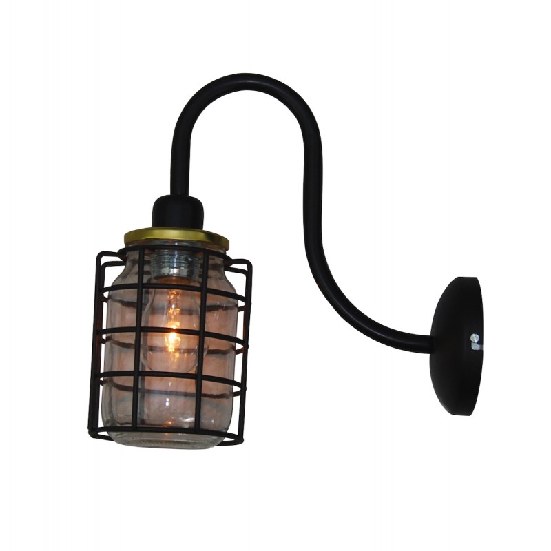 HOMELIGHTING ΑΠΛΙΚΑ ΤΟΙΧΟΥ ΜΕΤΑΛΛΙΚΗ ΜΑΥΡΗ OKDA 77-3192