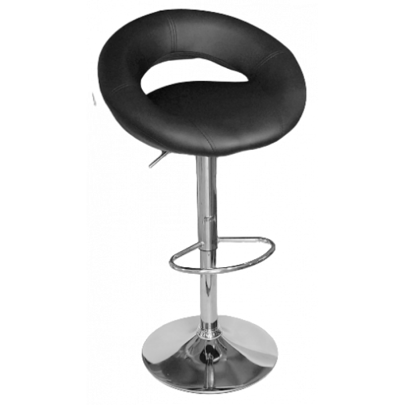 TWIST σκαμπό ρυθμιζόμενo δερματίνη ΜΑΥΡΗ / 52x48xH77-96