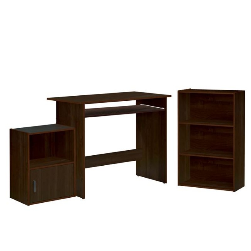 DECON Set Γραφείο Καρυδί: Γραφείο 90x50x75cm Βιβλιοθήκη 50x23x80cm Ντουλάπι 41x29x54cm Κωδικός: [Ε-00016748] ΕΟ3035,1