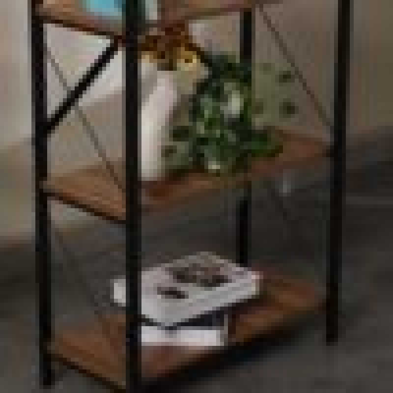 Βιβλιοθήκη Punto Μαύρο-Καρυδί 60x30x150εκ.Κωδικός: FD-PNT-BK