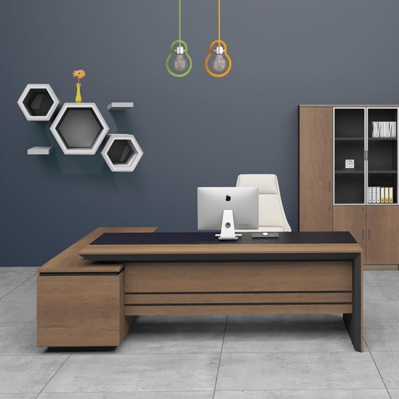 PROLINE Γραφείο Δεξιά Γωνία Απόχρωση Καρυδί Δρυς - Μαύρο Κωδικός: [Ε-00022191] ΕΟ811,R