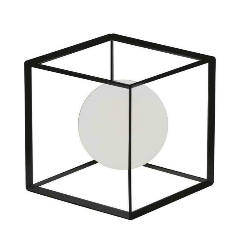 CUBE επιτραπέζιο φωτιστικό της PERENZ 6692N από μεταλλο & γυαλί - μαύρο ματ 15 x 15 x 15cm