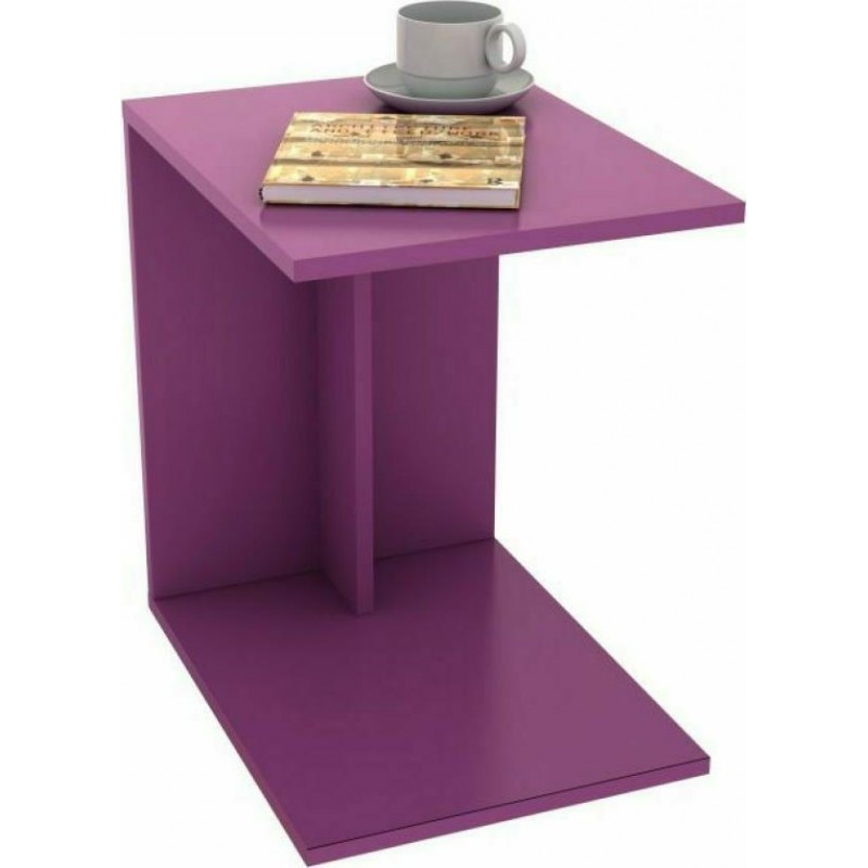 Ορθογώνιο Βοηθητικό Τραπεζάκι C-Shape Ξύλινο με Ρόδες Μωβ Μ35xΠ45xΥ60εκ.Κωδικός: FD-SHP108-P