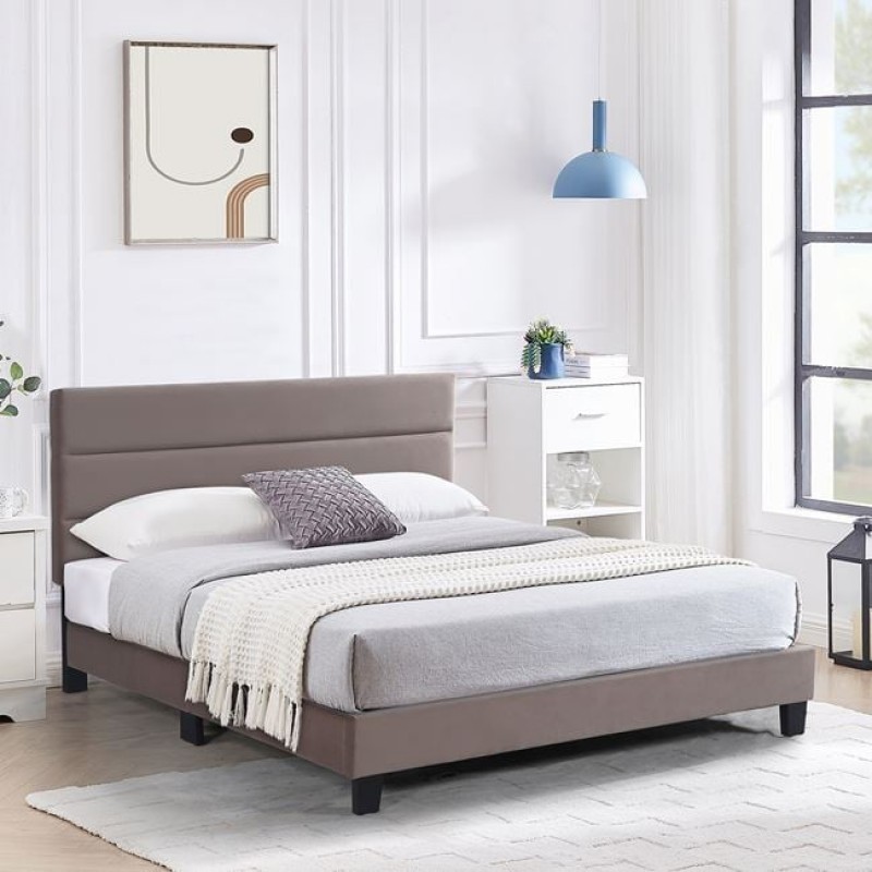 PRIMO Κρεβάτι Διπλό για Στρώμα 160x200cm, Ύφασμα Cappuccino, με Κεφαλάρι πολλαπλών θέσεων Κωδικός: [Ε-00025592] Ε8805,31