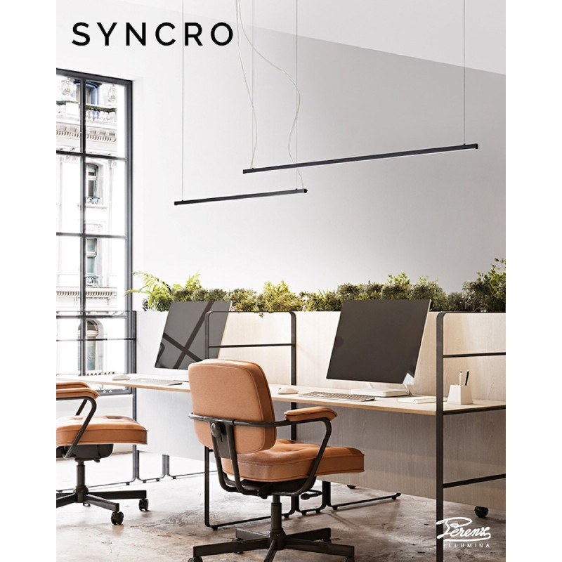 SYNCRO Κρεμαστό φωτιστικό 8054 N CT μαύρο PERENZ L89 CM 20W 1400LM + L126,5 CM 30W 2100LM - CCT 3000K 4000K 6000K