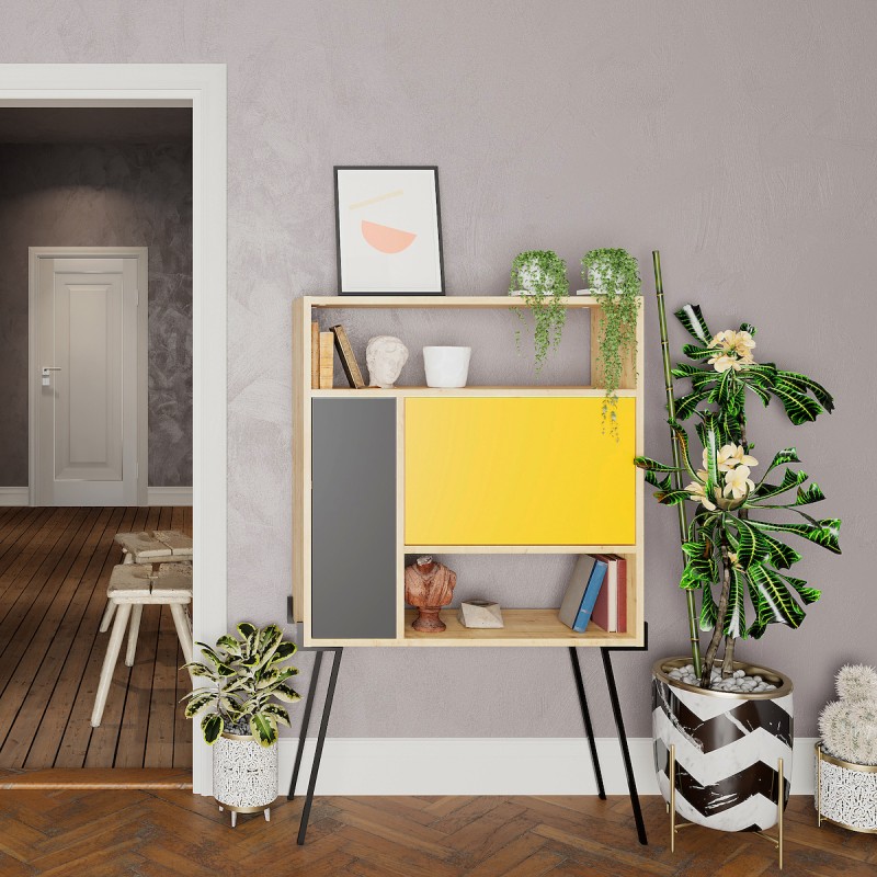 Fred Κονσόλα Ξύλινη Μ84xΠ30xΥ135εκ.Κωδικός: FD-23281