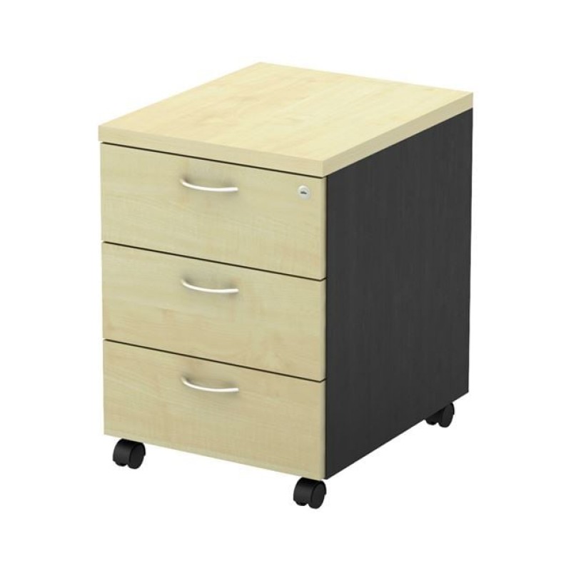 ΣΥΡΤΑΡΙΕΡΑ Τροχήλατη, Με 3 συρτάρια, Απόχρωση Dark Grey - Beech Κωδικός: [Ε-00020137] ΕΟ994