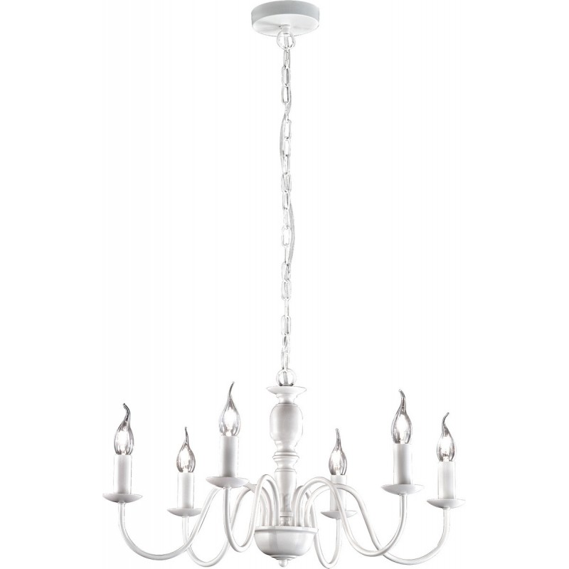 Perenz Κρεμαστός Πολύέλαιος 6Φ - Λευκό