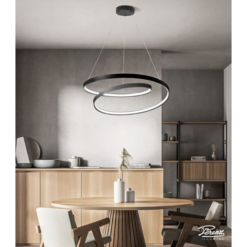 RITMO Φωτιστικό κρεμαστό LED PERENZ 6618 N LC - μαύρο ματ Ø80cm