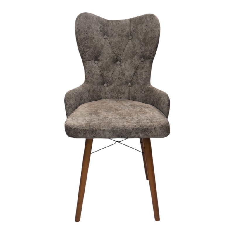 ΚΑΡΕΚΛΑ (QUEEN) ΤΡΑΠΕΖΑΡΙΑΣ ΓΚΡΙ ΜΕ ΞΥΛΙΝΑ ΠΟΔΙΑ Κωδικός προϊόντος: FD-QN-GR