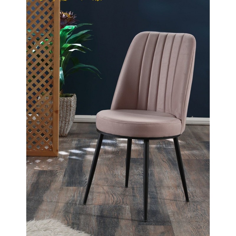 Καρέκλα Τραπεζαρίας με Επένδυση Δερματίνης Μπεζ 47x46x92εκ.Κωδικός: FD-GOLD-BEIGE