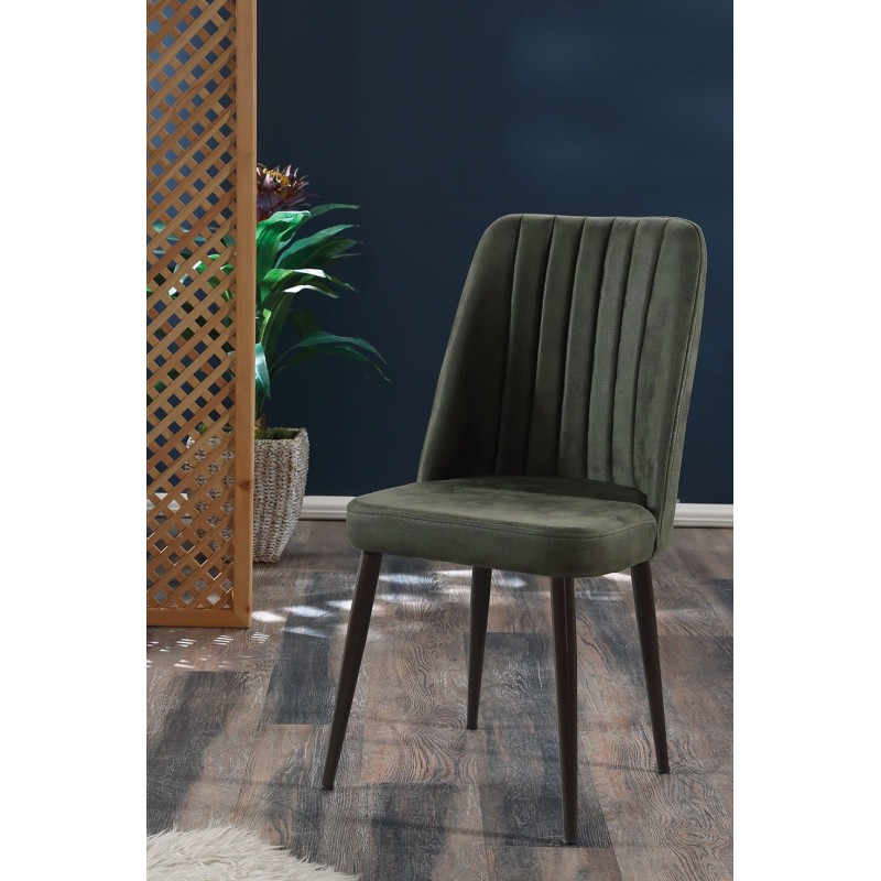 Καρέκλα Τραπεζαρίας Βελούδινη Κυπαρισσί / Καφέ 46x49x92εκ.Κωδικός: FD-DELUX-GREBR