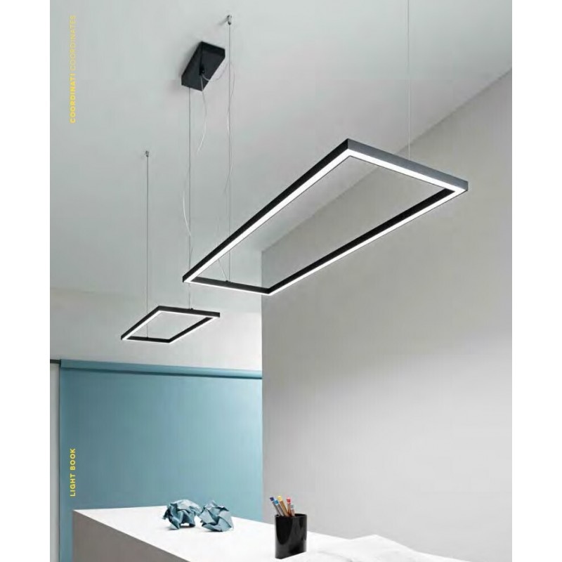 CROSS Κρεμαστό φωτιστικό 8060 N CT μαύρο PERENZ L84,5CM + L58,5CM LED 58W 4060LM - CCT 3000K 4000K 6000K