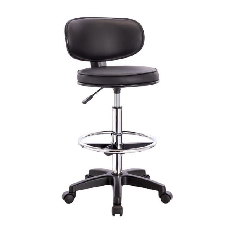 BF406 Σκαμπό Reception-Ταμείου PU Μαύρο, Τροχήλατο, Ρύθμιση Ύψους, Περιστρεφόμενο Κωδικός: [Ε-00024523] ΕΟ501,7