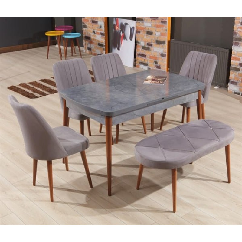 Elite Τραπέζι Τραπεζαρίας Επεκτεινόμενο Ξύλινο Γκρι 130(+40)x80x75εκ.Κωδικός: FD-ELITE